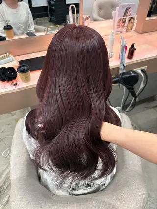 ロング Miu 名古屋カット ミディアム/ピンク髪のヘアスタイル
