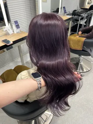 ロング カラー 暗髪🩶ラベンダー/ ブルー/ユウナ🤍のヘアスタイル