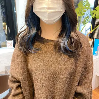 ミディアム カラー パーマ ヘアアレンジ MOE /Zina横浜2ndのヘアスタイル
