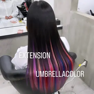 ロング カラー エクステ🩵ブリーチ 韓国ヘア🩵KAEのヘアスタイル