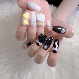 ネイル 渋谷／チップ長さ出し 👑アプレgel-xのネイルデザイン