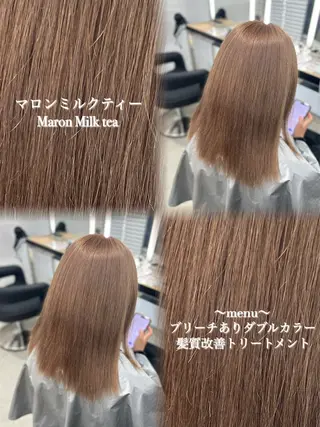 ロング カラー ハイトーン/ホワイト /ブルー/りくとのヘアスタイル