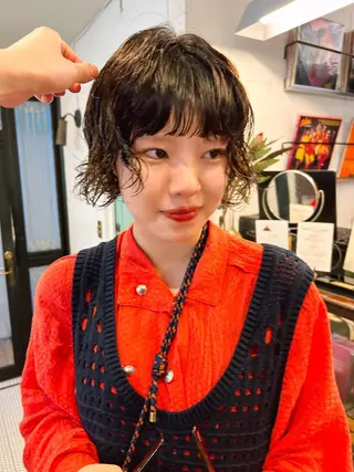 ミディアム パーマ 暖色カラー🧡 ボブ🧚‍♀️マナのヘアスタイル