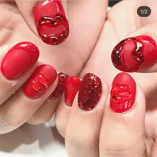 ネイル 渋谷／チップ長さ出し 👑アプレgel-xのネイルデザイン