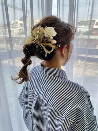 ミディアム ヘアアレンジ 安村 葵稀のヘアスタイル
