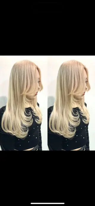 ロング バレイヤージュ ボブ🌈ナツヤのヘアスタイル