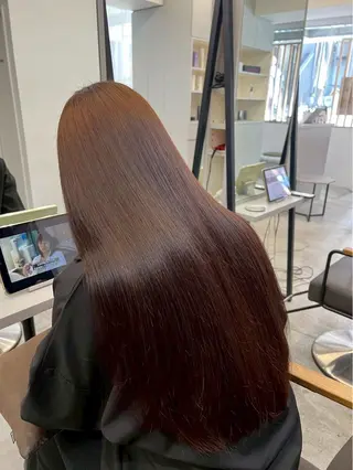 ロング パーマ 🍒モテ暖色カラー × うる艶✧ ゆなのヘアスタイル