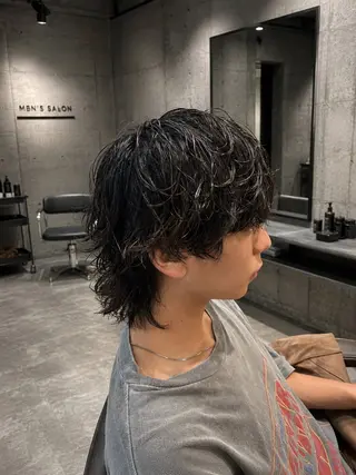ロング パーマ メンズ メンズカット/シャド ウパーマ/URYUのヘアスタイル