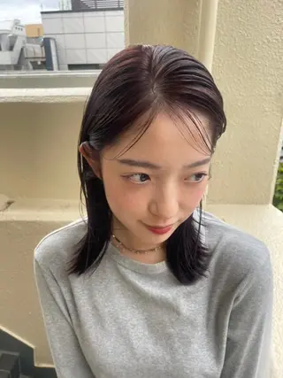 ミディアム カラー mei|顔まわり ×透明感カラーのヘアスタイル