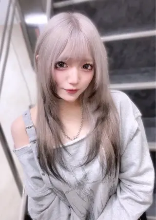セミロング カラー 北沢 隆のヘアスタイル