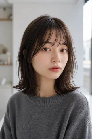 ミディアム 松谷 圭のヘアスタイル