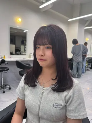 ミディアム カラー ヘアアレンジ Over hair_ misakiのヘアスタイル