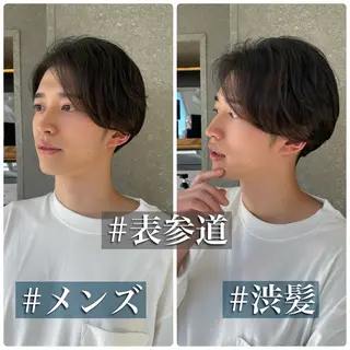 ショート カラー パーマ メンズ メンズ💈毛流れパー マ✨メンズカット吉田のヘアスタイル