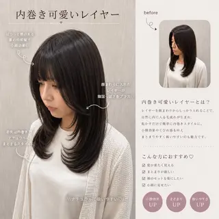 セミロング 店長✨レイヤー✖️ 髪質改善✖️韓国ヘアのヘアスタイル