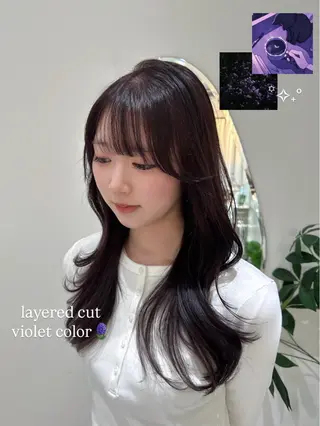 セミロング レイヤーカット❤︎ 韓国ヘア❤︎YUKAのヘアスタイル