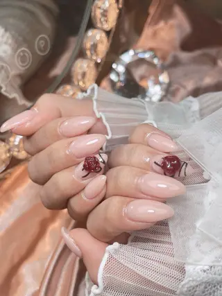ネイル 24時まで❤︎韓国、 ワンホンネイルのネイルデザイン