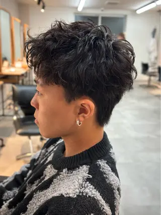 パーマ メンズ 船橋駅フェザーパーマ ニュアンスパーマ保立のヘアスタイル