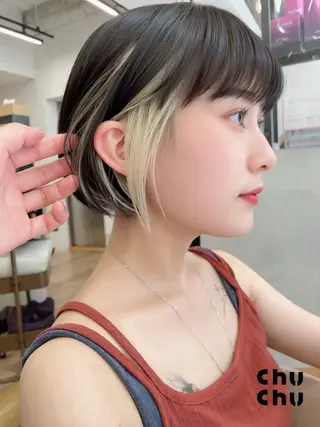 ミディアム カラー ボブ特化美容師 🌈うめつたいがのヘアスタイル