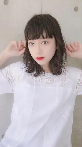 ミディアム カラー 大人っぽ韓国レディ レイヤー🤍渋谷のヘアスタイル