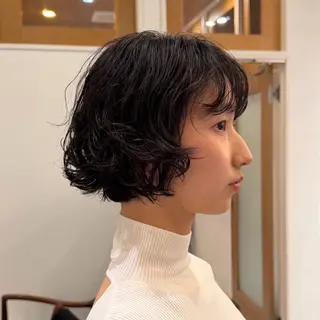 ショート パーマ たるみことり🌼新宿 レイヤー・パーマのヘアスタイル