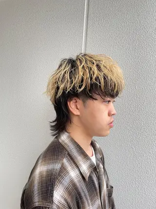 ショート カラー ヘアアレンジ メンズ 艶カラー✨縮毛矯正✨ 翁長孝輔のヘアスタイル