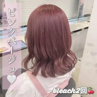 ミディアム カラー ヘアアレンジ 💕上野美容師☁ ブリーチ💖サワのヘアスタイル