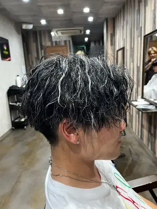 ミディアム パーマ メンズ メンズカット パーマ/稲葉のヘアスタイル