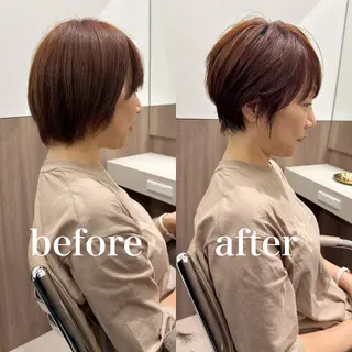 ショート 数名限定/似合わ ショート+艶カラー✨のヘアスタイル