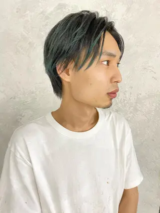 ショート カラー パーマ ヘアアレンジ メンズ キッズ ネイル マツエク・マツパ 森貴裕/ニュアンス パーマ/オリーブのヘアスタイル