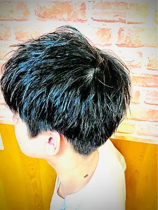 ショート カラー パーマ メンズ men's特化　石井 貴章のヘアスタイル
