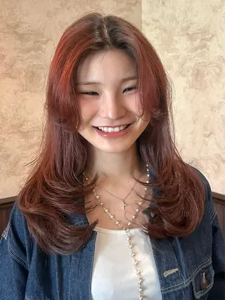 ロング カラー 🍒ハイレイヤー🍒 海外ヘア🍒Momoのヘアスタイル