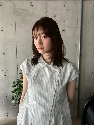 ミディアム 透明感カラー/似合わ せカット/大島実加永のヘアスタイル