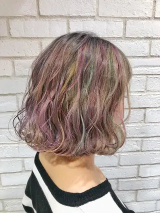 ミディアム カラー パーマ ヘアアレンジ メンズ キッズ ネイル マツエク・マツパ 新宿/髪質改善/ 美髪矯正✨浅江通友のヘアスタイル