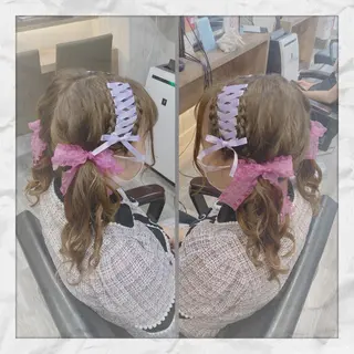 セミロング ヘアアレンジ ヘアセット/着付け 𓇼 まつもと𓇼のその他イメージ