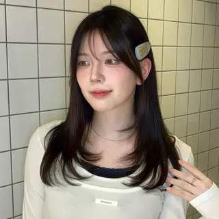 ロング カラー ヘアアレンジ 韓国ヘア/ワンホン ヘア/Rumiのヘアスタイル