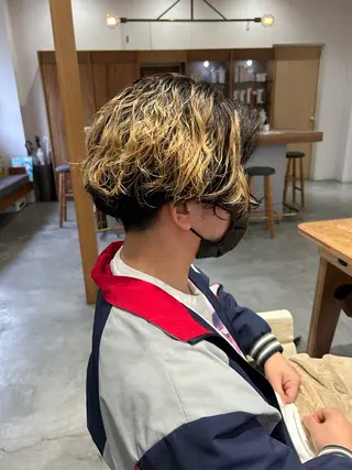 ショート パーマ メンズ 佐藤 悠生 メンズパーマ.カットのヘアスタイル