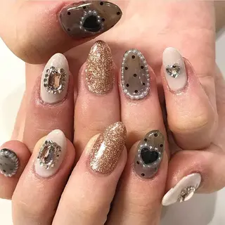 ネイル 渋谷／チップ長さ出し 👑アプレgel-xのネイルデザイン