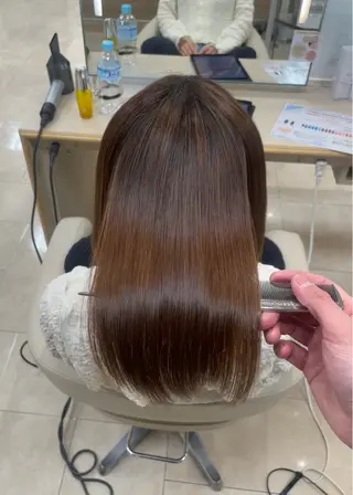 セミロング シャドウパーマ／骨格 矯正カット　トモキのヘアスタイル