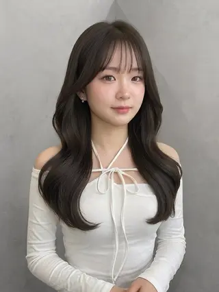 ロング カラー 吉田勇人🩶レイヤー •透明感カラー•暗髪のヘアスタイル