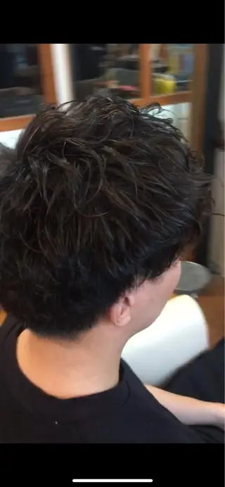 ショート カラー パーマ ヘアアレンジ メンズ men's特化　石井 貴章のヘアスタイル