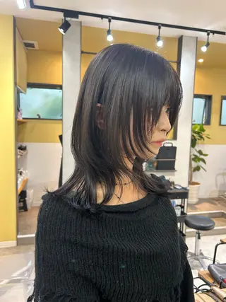 セミロング hubhair レイヤー/透明感のヘアスタイル