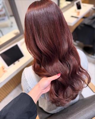 セミロング カラー ヘアセット/レイヤー 秋カラー/はるかのヘアスタイル