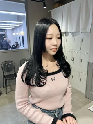 ロング カラー パーマ ヘアアレンジ メンズ 上品＆韓国風 🥀海心🥀のヘアスタイル