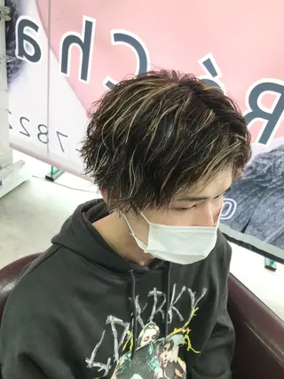 ショート カラー パーマ メンズ (産休中)磯野 風香 ReCharme新保のヘアスタイル