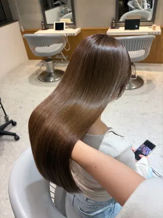 ロング カラー 美髪矯正/レイヤー 艶カラー/はるかのヘアスタイル