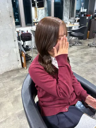 セミロング カラー ハイトーン 横浜💞ミオのヘアスタイル