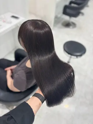 ロング カラー 流行りの透明感カラー ×縮毛矯正🤍ユウのヘアスタイル