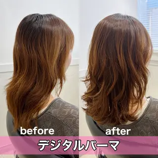 ミディアム パーマ 美髪縮毛矯正/ レイヤー🇰🇷西村のヘアスタイル