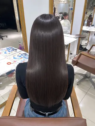 ロング 柔らかグレージュ🤍 髪質改善Hanakaのヘアスタイル