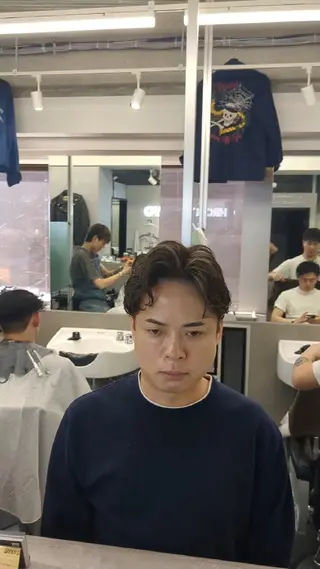 パーマ メンズ キッズ ミディアム メンズ特化 石田はるむのヘアスタイル